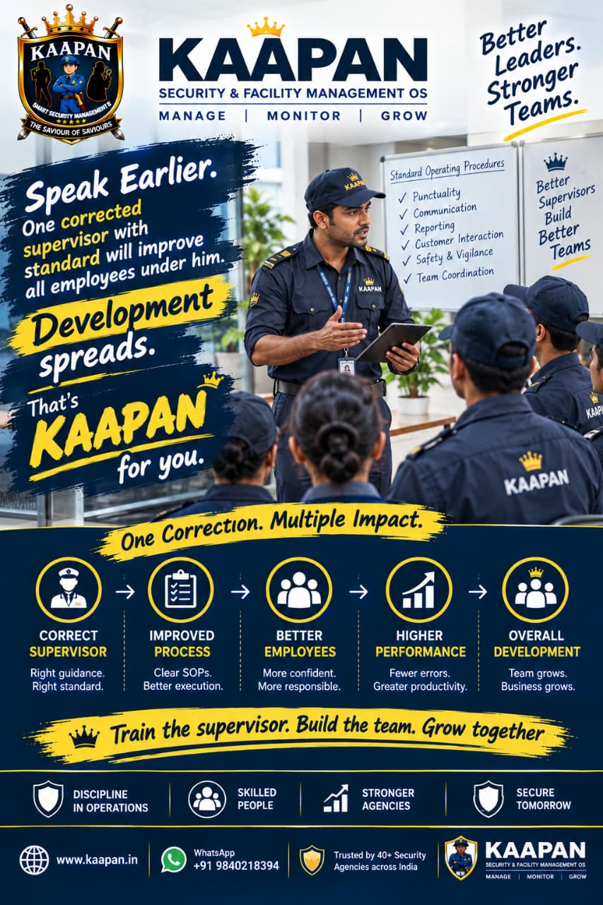 Supervisor Training and SOP Software for Security Agencies — One Correction, Multiple Impact With KAAPAN