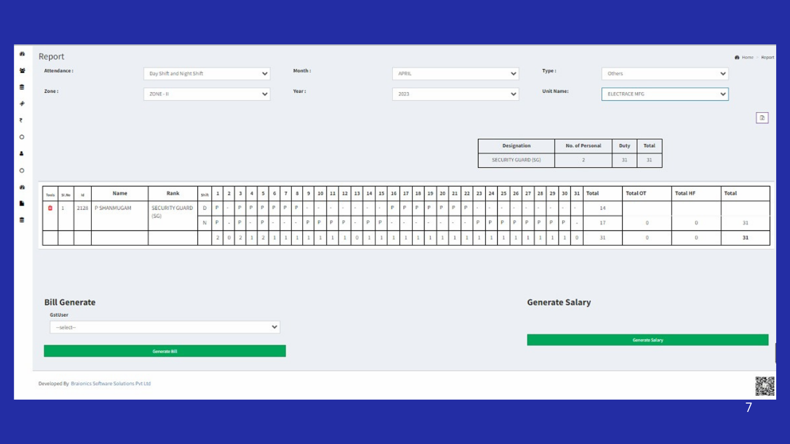 Generate Salary &amp; Client Bills in a Single Click